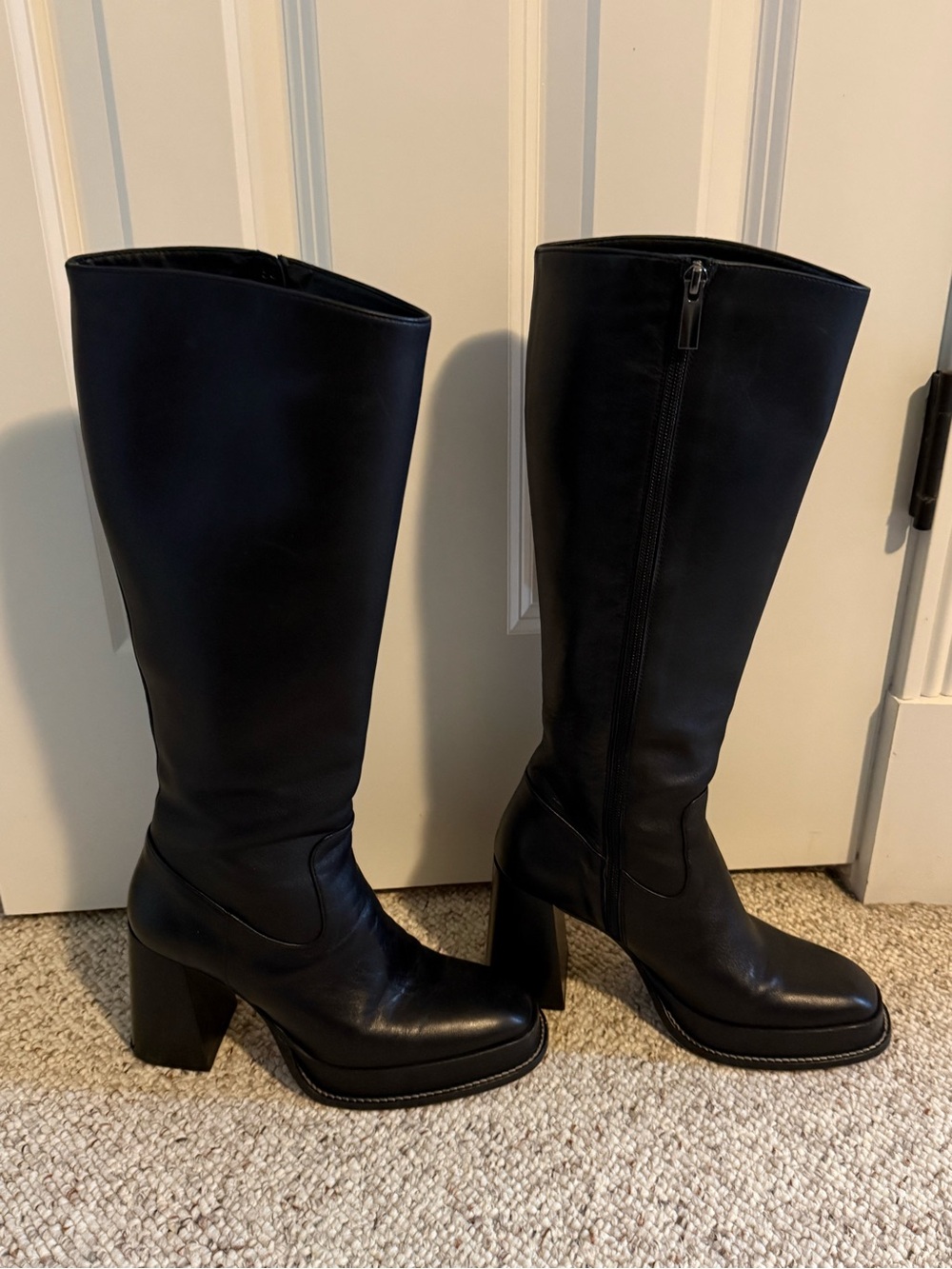 Bobbies Paris Callie Knee High Black Boots - Picture 3 of 6